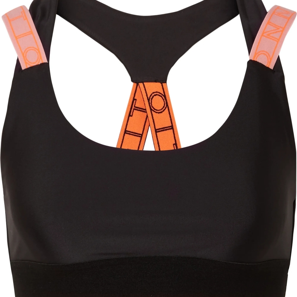 The Overtime logo-printed stretch sports bra